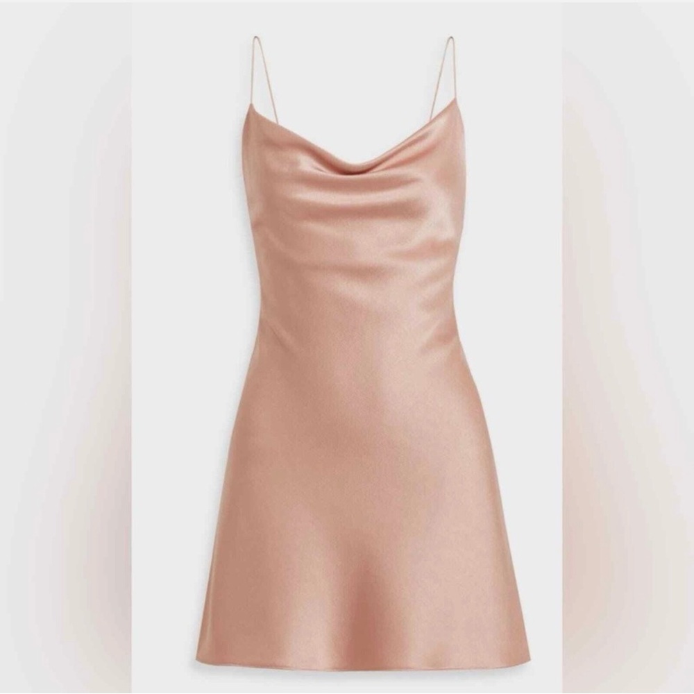 Alice + Olivia Harmony Draped Satin Crepe Mini Dress